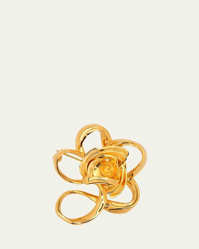 Large Geometric Rose Brooch
